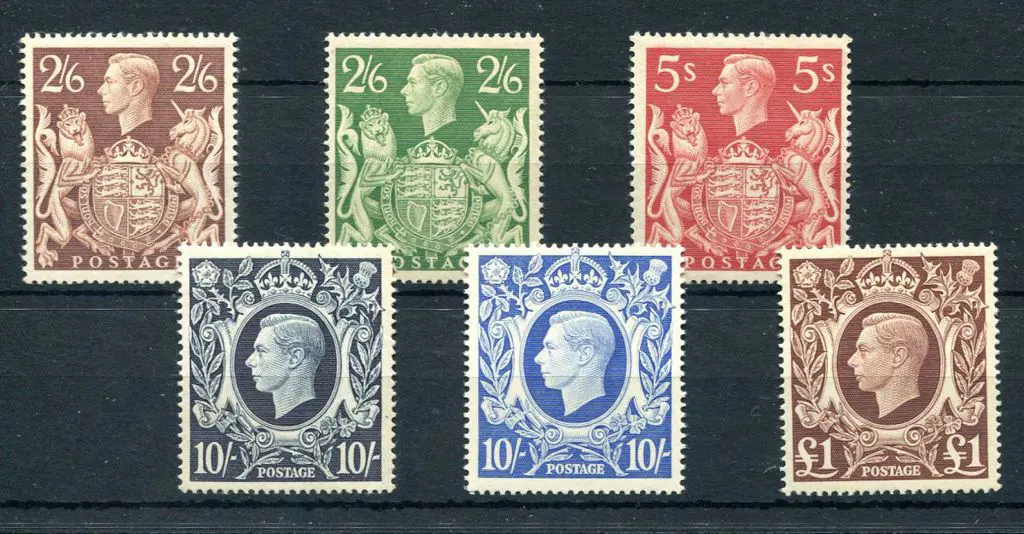 Great Britain 1939/48 KGVI high vals as above SG ... Image 1++
