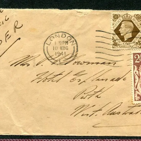 Great Britain 1941 (10th Aug) Env addressed to ...