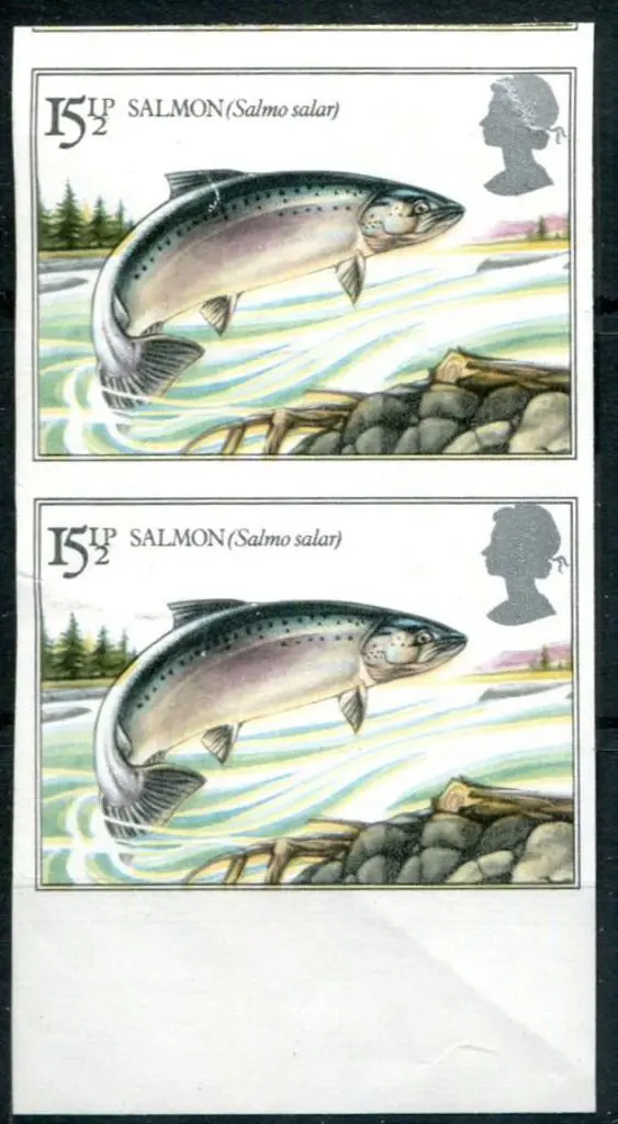 Great Britain 1983 15½p Salmon vertical ... Image 1++
