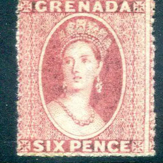 Grenada 1863/71 6d rose, small star wmk, rough ...