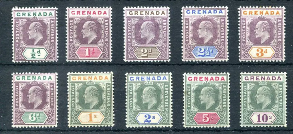 Grenada 1902 KEVII Cr/CA wmk set to 10/-. MLH. SG ... Image 1++