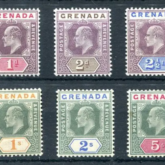 Grenada 1902 KEVII Cr/CA wmk set to 10/-. MLH. SG ...