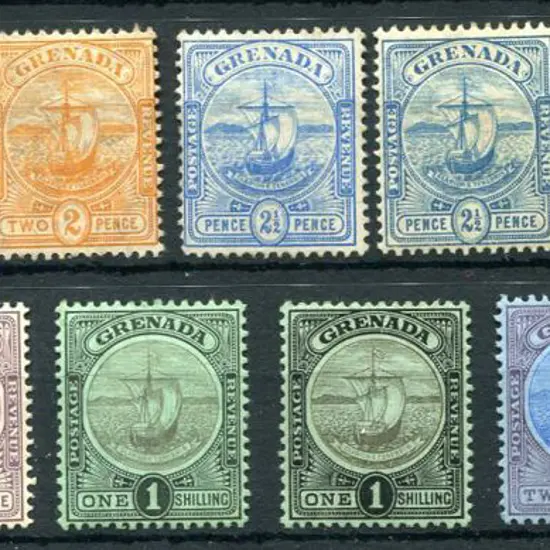 Grenada 1906 Badge issue with MCA wmk to 2½d, 1908 ...