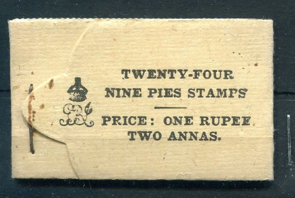 India 1921 1r2a KGV black on buff booklet ... Image 1++