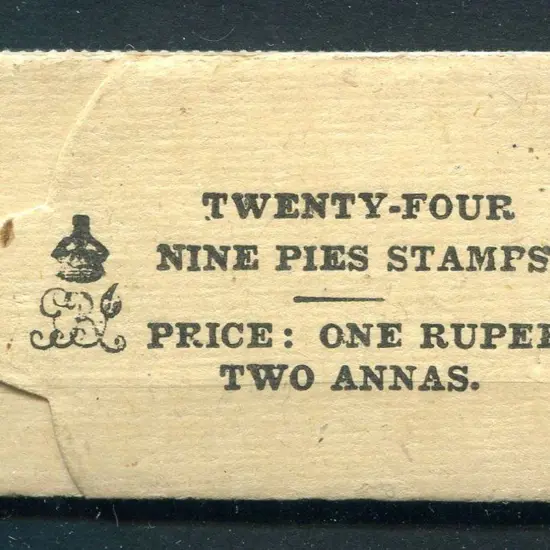 India 1921 1r2a KGV black on buff booklet ...