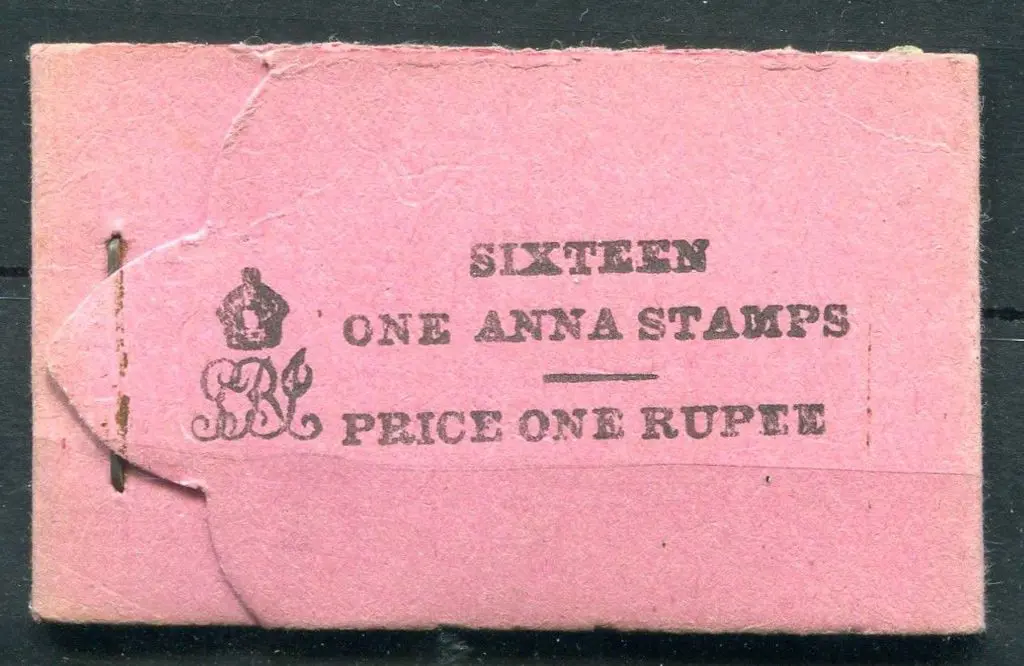 India 1922 1r black on pink booklet with blank ... Image 1++