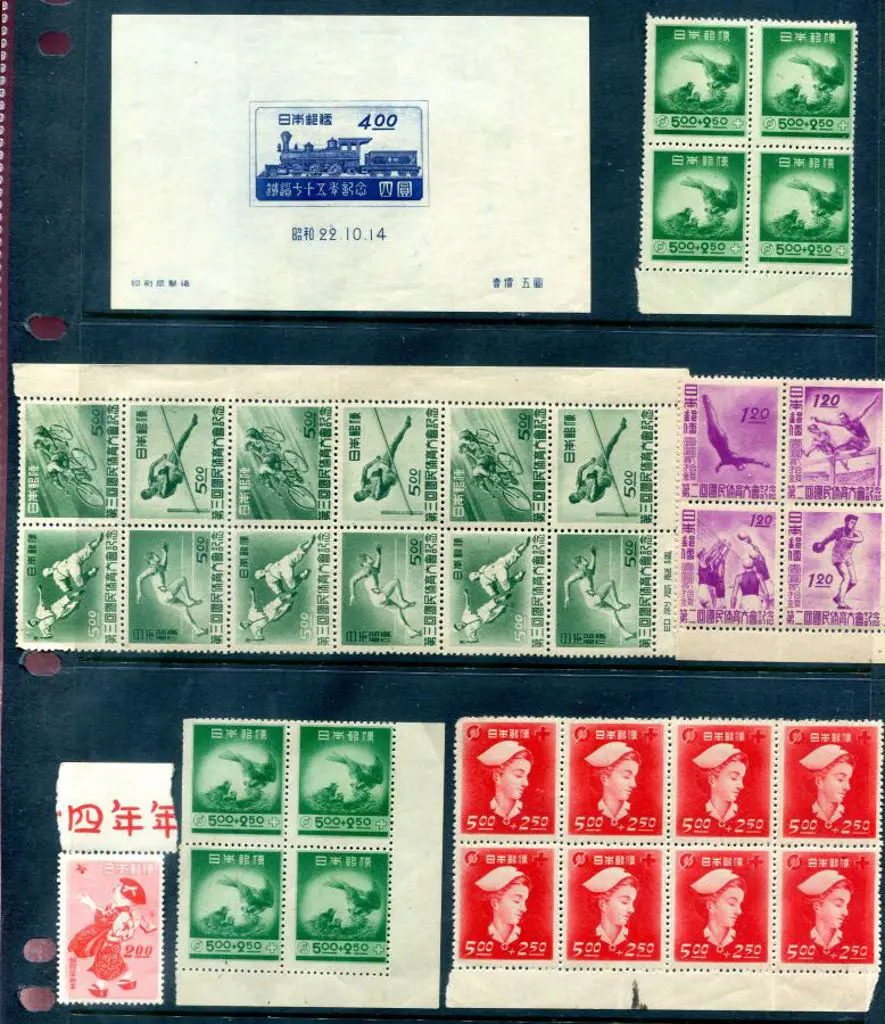 Japan 1947 75th Anniv of Japanese Railway Service ... Image 1++