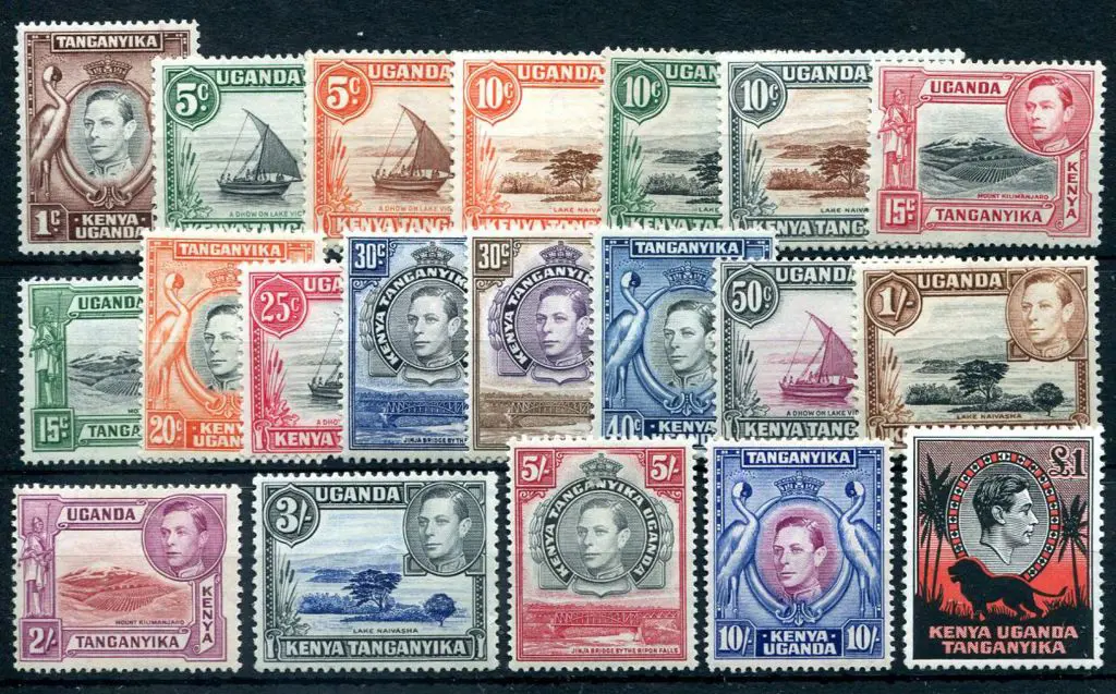 Kenya, Uganda & Tanganyika 1938/54 1c to £1 KGVI ... Image 1++