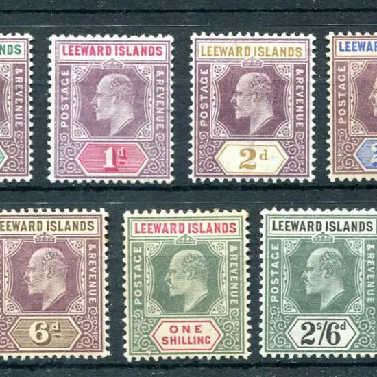 Leeward Islands 1902 ½d to 5/- KEVII, Cr/CA wmk ...