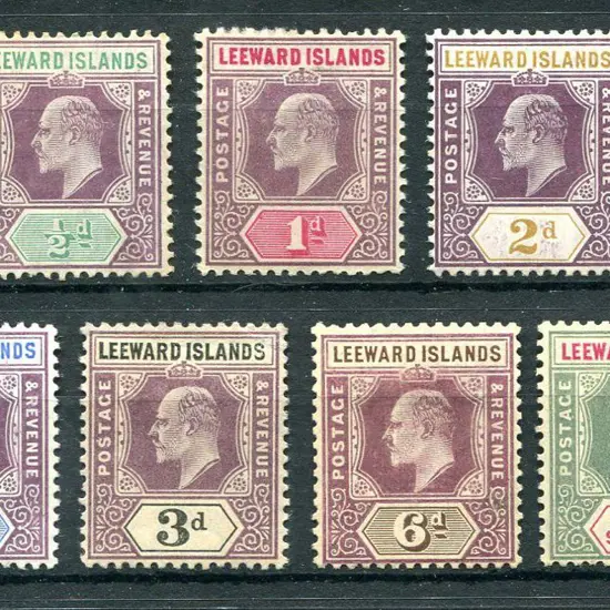 Leeward Islands 1905/08 ½d to 1/- KEVII, MCA wmk ...