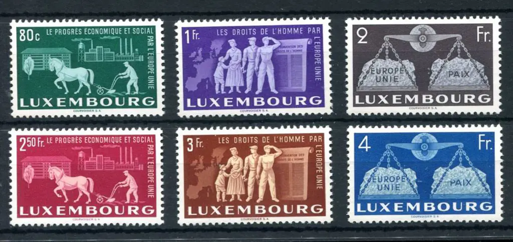Luxembourg 1952 United Europe Promotion set of 6 ... Image 1++