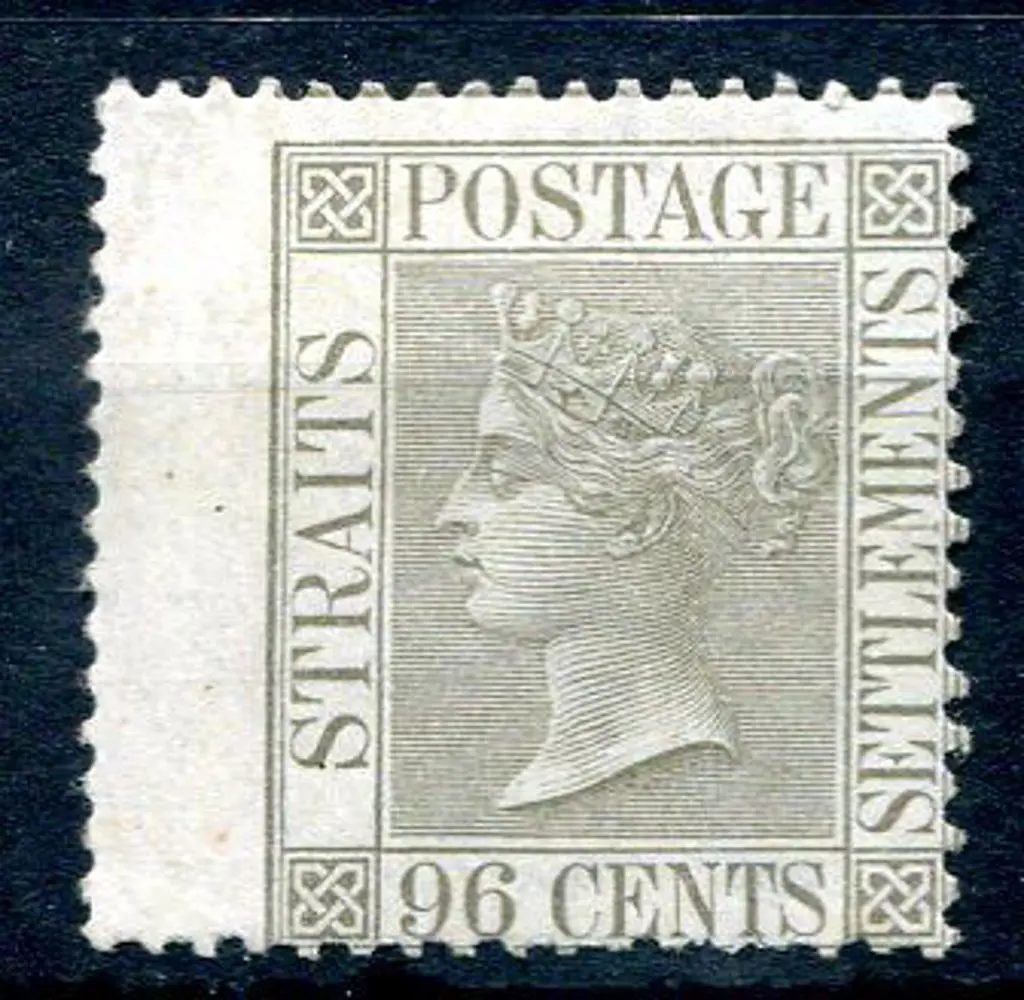 Malaysia-Straits Settlements 1867/72 96¢ grey, ... Image 1++