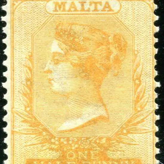 Malta 1863/81 ½d golden yellow (aniline), Cr/CC ...