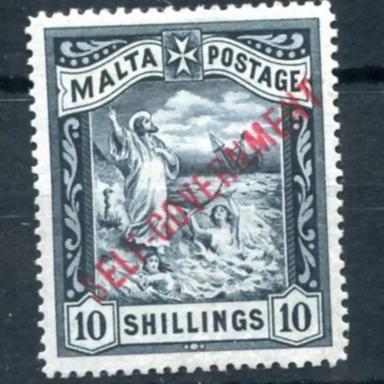 Malta 1922 "SELF-GOVERNMENT" ovpt on 10/-, MCA ...
