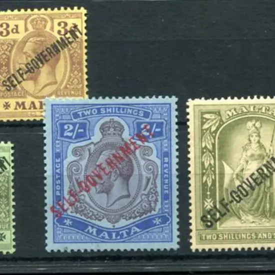 Malta 1922 "SELF-GOVERNMENT" ovpts on MCA wmk to ...