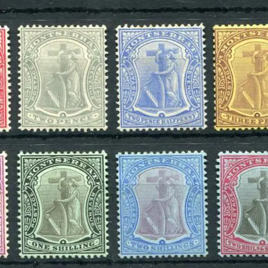 Montserrat 1908/14 ½d to 5/-KEVII MCA wmk set with ...