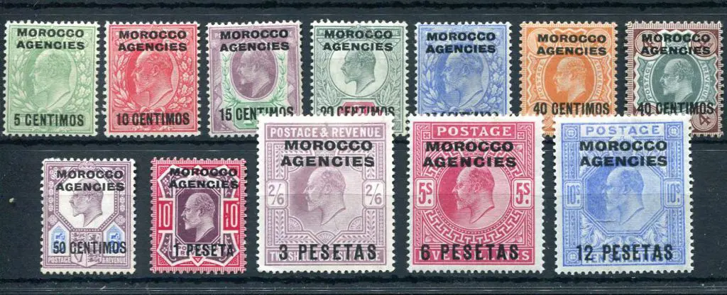 Morocco Agencies 1907/12 KEVII ovpts on GB in ... Image 1++