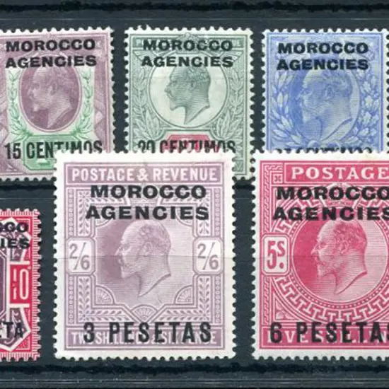 Morocco Agencies 1907/12 KEVII ovpts on GB in ...