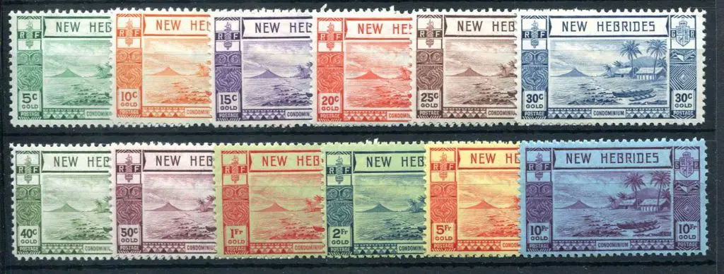 New Hebrides 1938 Canoe defins set of 12 to 10f. ... Image 1++