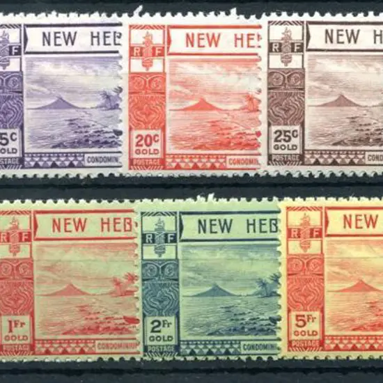 New Hebrides 1938 Canoe defins set of 12 to 10f. ...