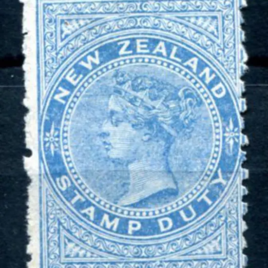 New Zealand 1895 7/- pale blue QV postal fiscal, ...