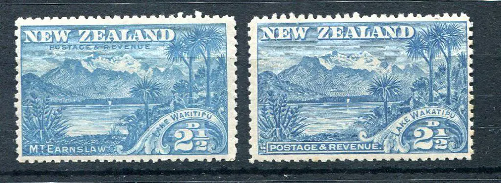 New Zealand 1898 2½d "Wakitipu" & "Wakatipu" ... Image 1++