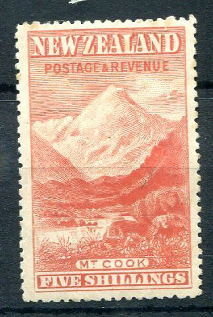 New Zealand 1898 5/- vermilion perf. 12-16. MVLH ... Image 1++