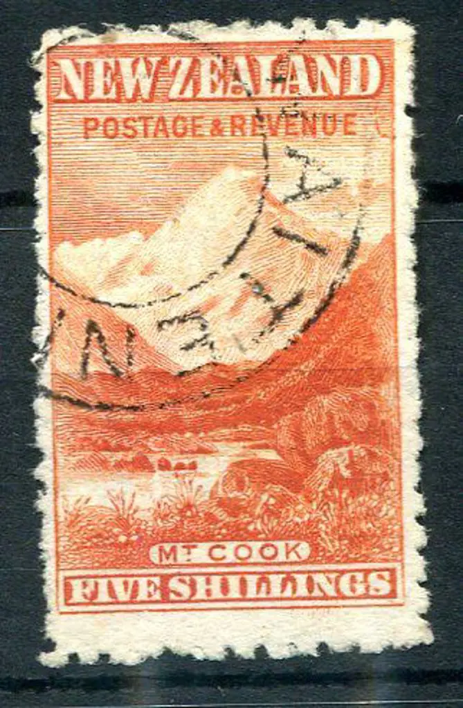 New Zealand 1902/09 5/- vermilion, perf 11 with ... Image 1++
