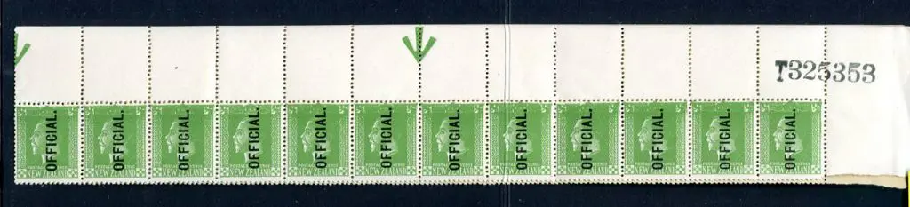 New Zealand 1915 ½d green KGV ovptd "OFFICIAL" ... Image 1++
