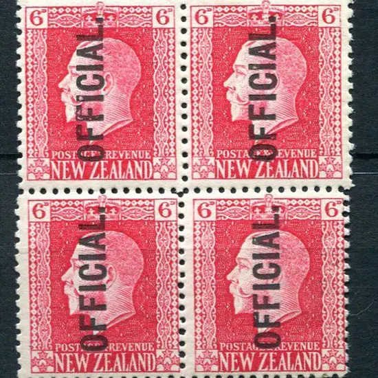 New Zealand 1915/27 6d carmine "2 perf" block of 4 ...