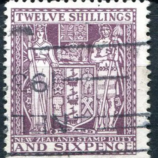 New Zealand 1931/40 12/6d deep plum Arms with ...