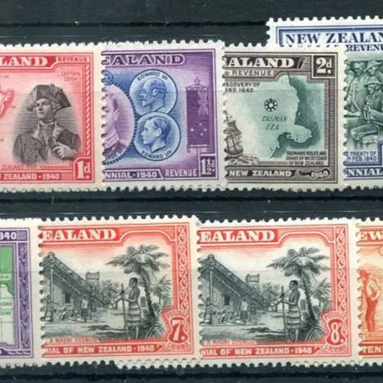 New Zealand 1940 ½d to 1/- Centennial set. 1/- ...