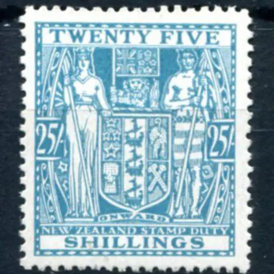 New Zealand 1940/58 25/- greenish-blue Arms. Fine ...