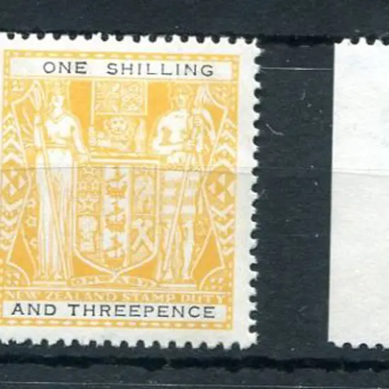 New Zealand 1955/56 1/3d yellow & black Arms on ...