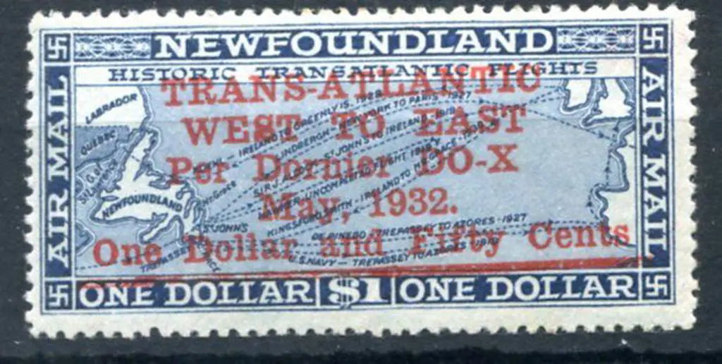 Newfoundland 1932 $1.50 on $1 deep blue ... Image 1++