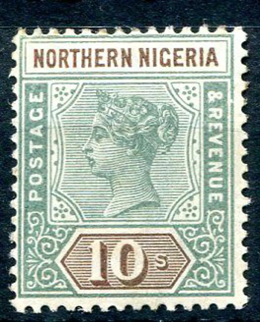 Nigeria-Northern 1900 10/- green & brown QV. MVLH. ... Image 1++