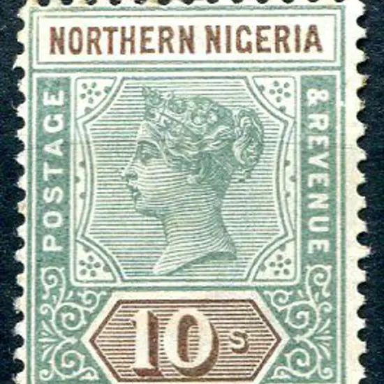 Nigeria-Northern 1900 10/- green & brown QV. MVLH. ...