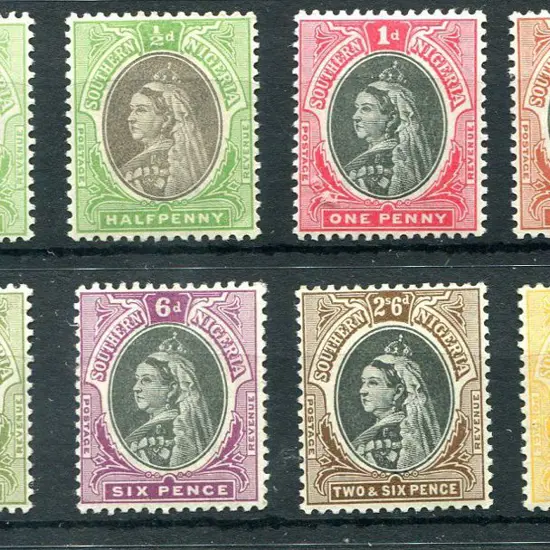 Nigeria-Southern 1901/02 ½d to 5/- QV. Fine MLH. ...
