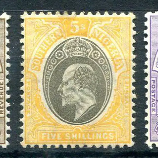 Nigeria-Southern 1903/04 2/6d, 5/- & £1 KEVII. ...