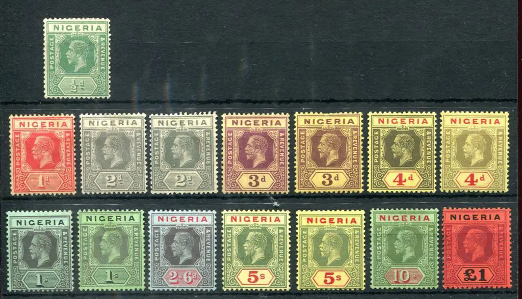 Nigeria-Southern 1914/29 ½d to £1 KGV MCA wmk set ... Image 1++