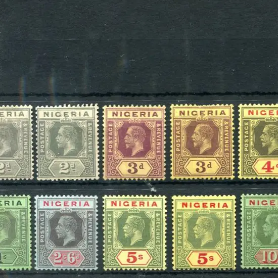Nigeria-Southern 1914/29 ½d to £1 KGV MCA wmk set ...