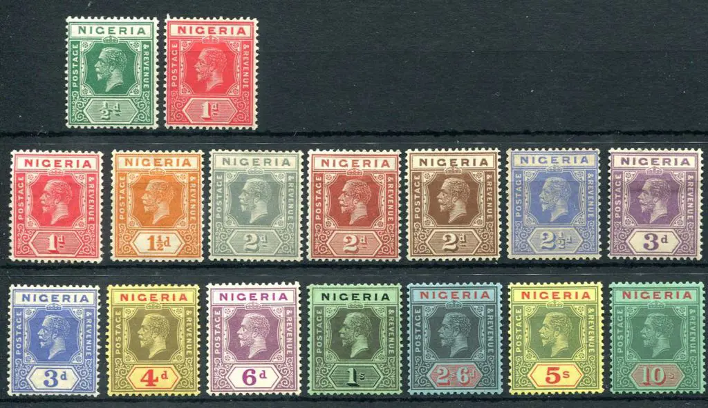 Nigeria-Southern 1921/32 ½d to 10/- KGV script wmk ... Image 1++