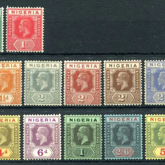 Nigeria-Southern 1921/32 ½d to 10/- KGV script wmk ...