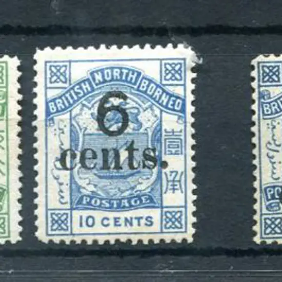 North Borneo 1886/92 Surcharges group incl 3¢ on ...