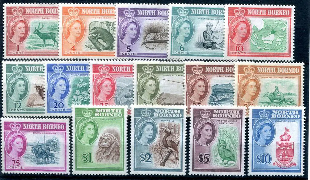 North Borneo 1961 QEII Defins complete to $10. ... Image 1++