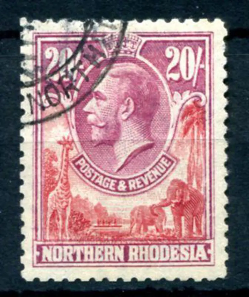 Northern Rhodesia 1925/29 20/- carmine & rose ... Image 1++