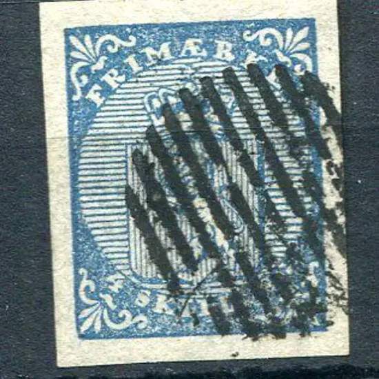 Norway 1855 4sk blue "lion" with 4 jumbo margins & ...