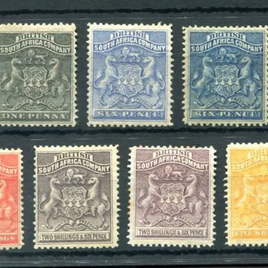 Rhodesia 1892/93 Arms set to 10/-. MLH, foxed ...