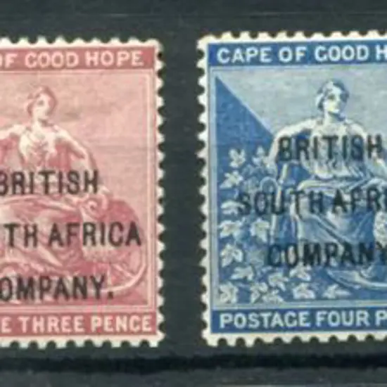 Rhodesia 1896 "British South Africa Company" ovpts ...