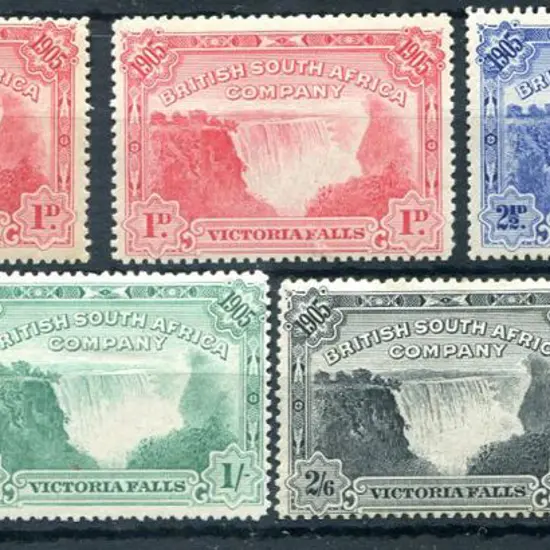 Rhodesia 1905 Victoria Falls set to 5/-, latter ...
